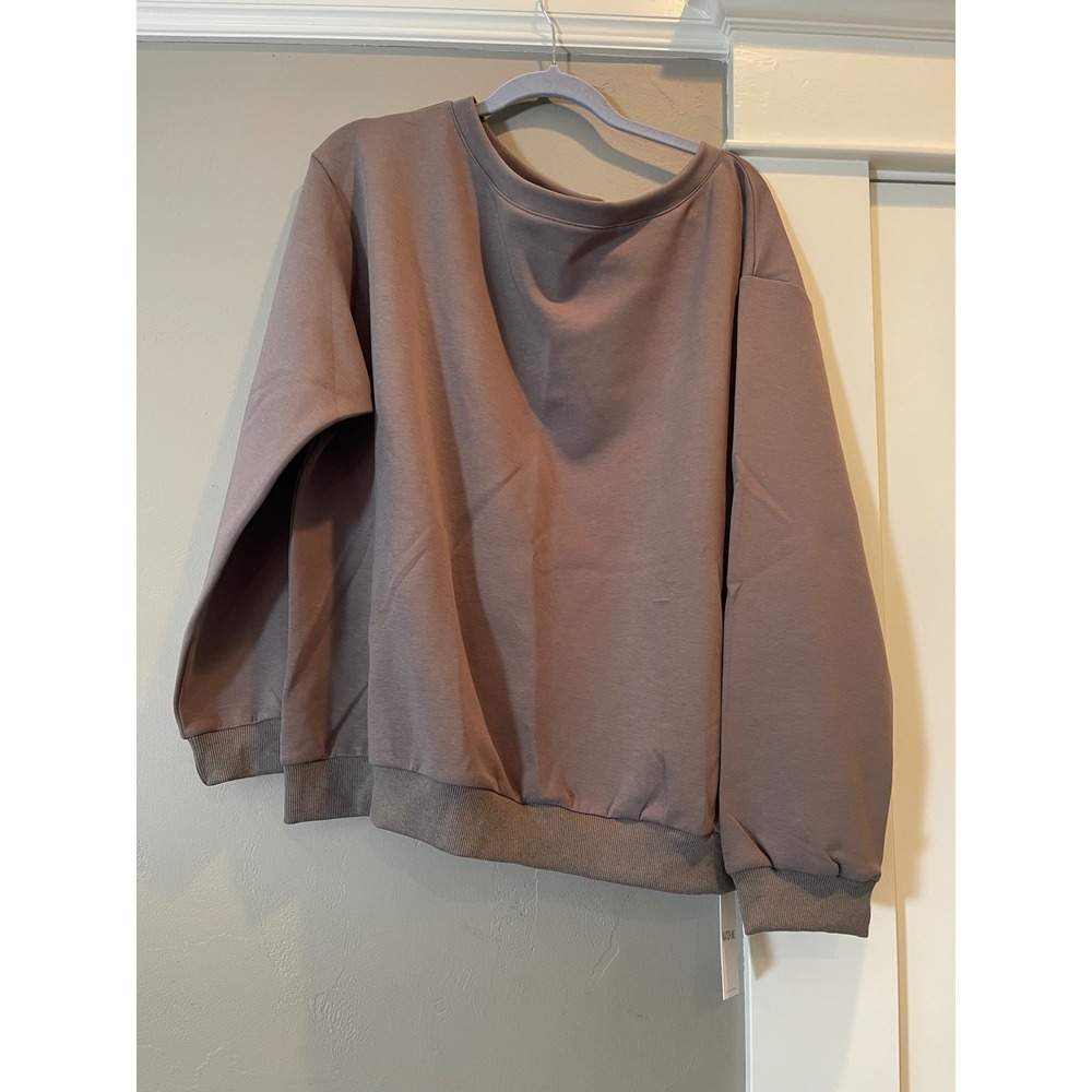 Katch Me Women Grey Oversized Sweatshirt Off The Shoulder‎ Plus Size 2XL 3XL New